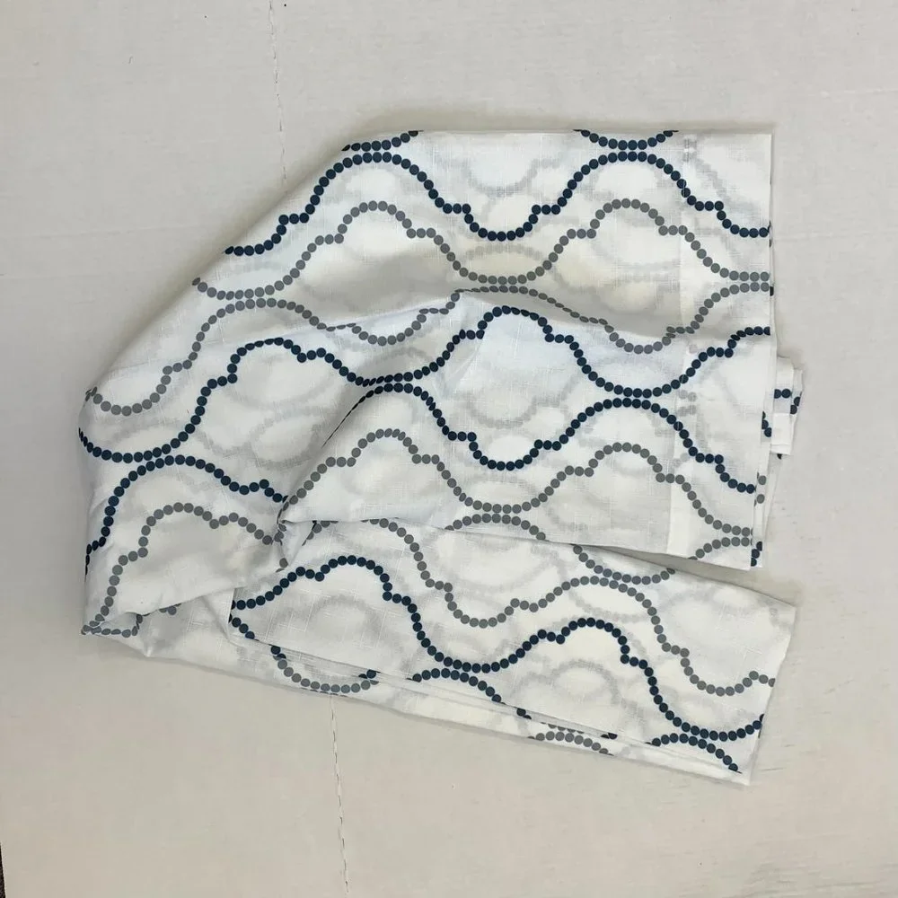 WINSTON PORTER Blue Ahrendt Geometric Rod Pocket Single Curtain Panel 50 x 95